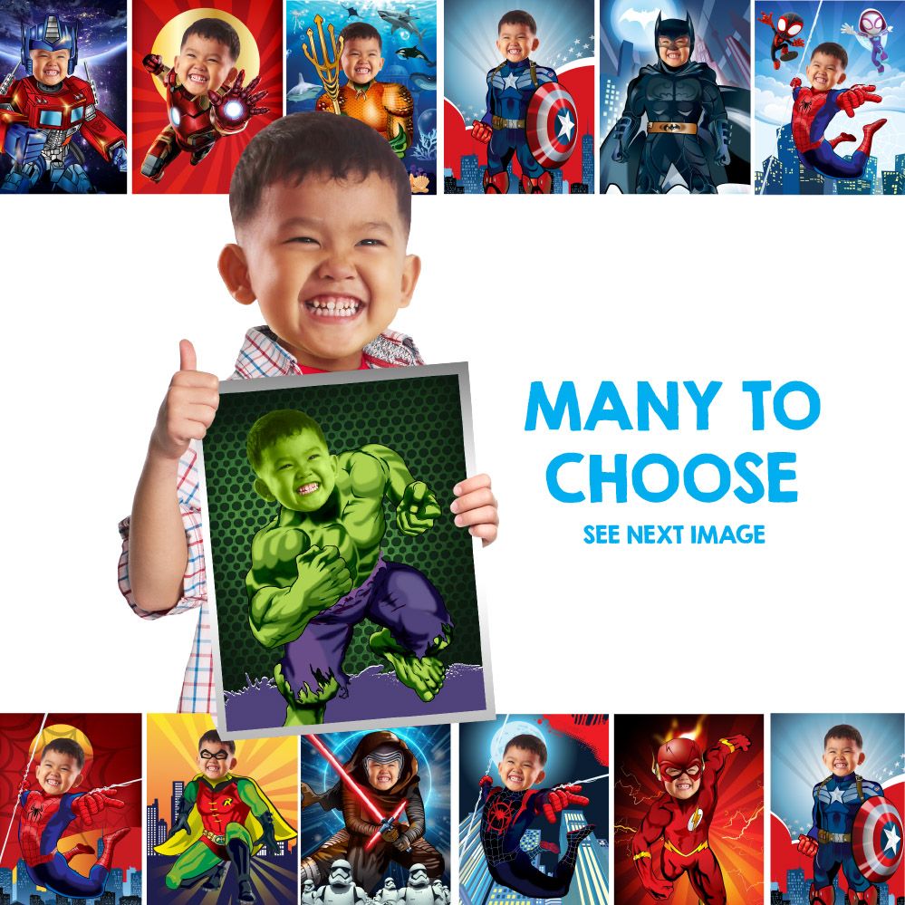 Set of Prints of Superheroes, Perfect Gifts for kids that loves superheroes, Avengers prints, Justice League prints gifts. 2209