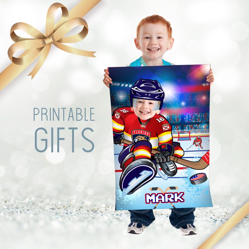 Hockey Gifts with photo, Personalized gifts of Hockey, Printable Hockey gifts, Hockey kids bedroom, Hockey Prints with photo. 2213