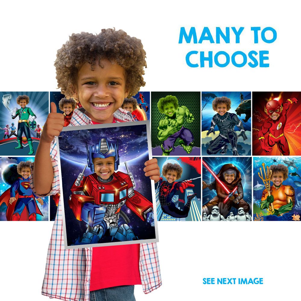Super heroes Gifts with your kid as the star, Superheros gifts, Printable gifts for kids, Superheros prints with photo, Kids personalized prints. 2204C