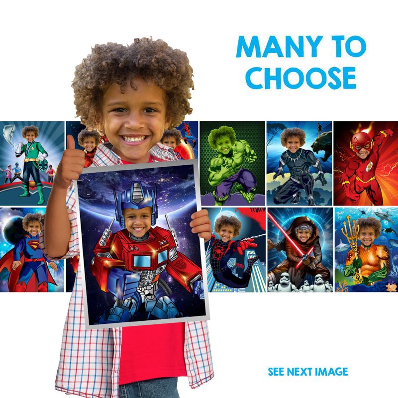 Super heroes Gifts with your kid as the star, Superheros gifts, Printable gifts for kids, Superheros prints with photo, Kids personalized prints. 2204C