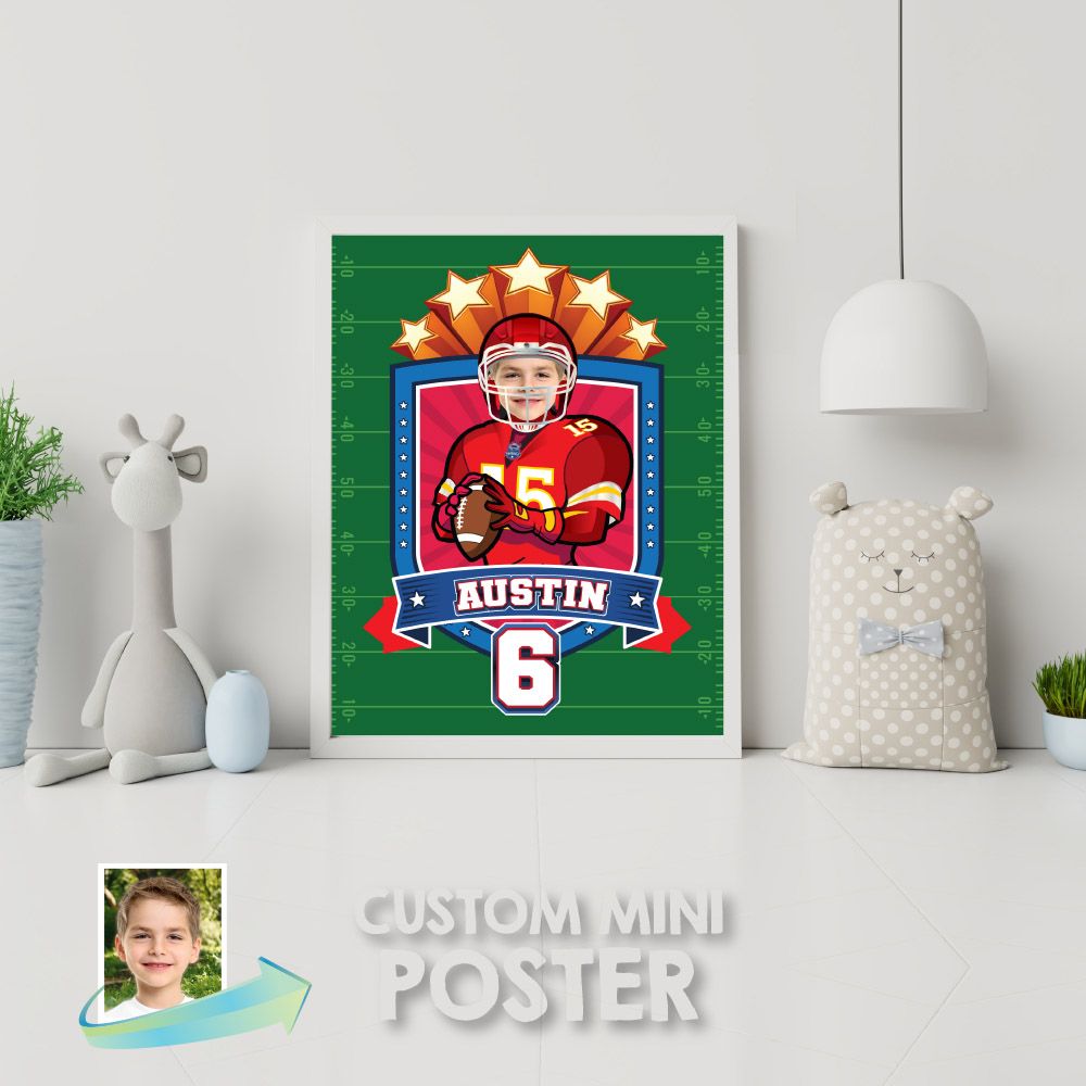 Football Personalized Gifts, Chiefs print with photo, Chiefs t-shirt Party, Football Print with photo, Chiefs gifts with photo. 2221