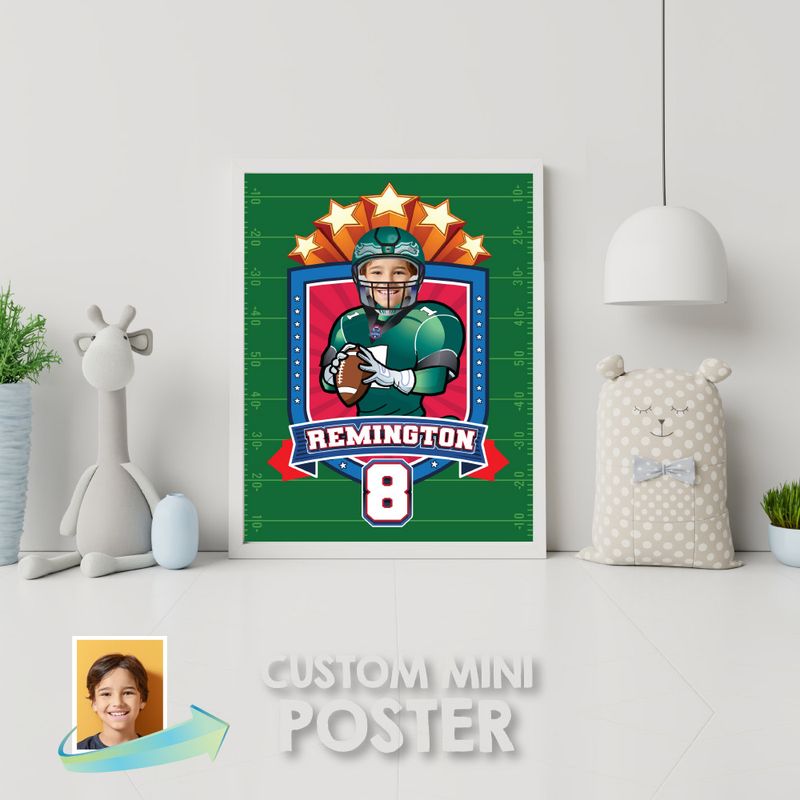 Football Personalized Gifts, Eagles print with photo, Eagles t-shirt Party, Football Print with photo, Eagles gifts with photo. 2225PS