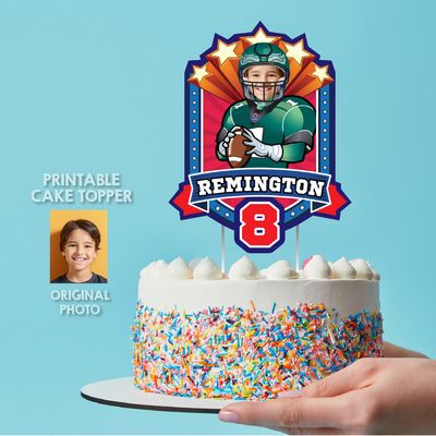 Philadelphia Eagles Cake topper with photo, Cake topper themed Eagles, Eagles printable cake, Eagles cake decor, football cake decor. 2225CT