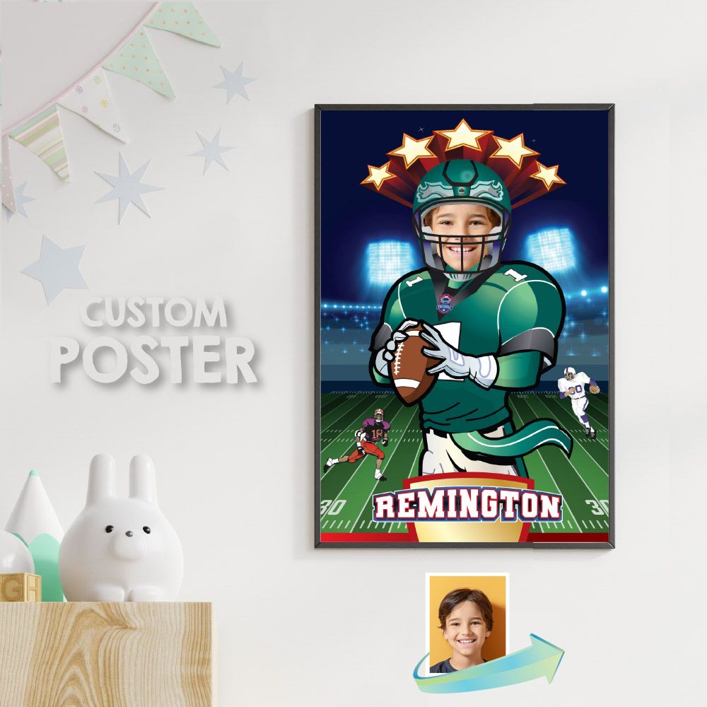 Custom Football Gifts with photo, Printable Eagles gifts, Personalized Eagles poster, Eagles decor, Football gifts ideas with photo. 2225PG