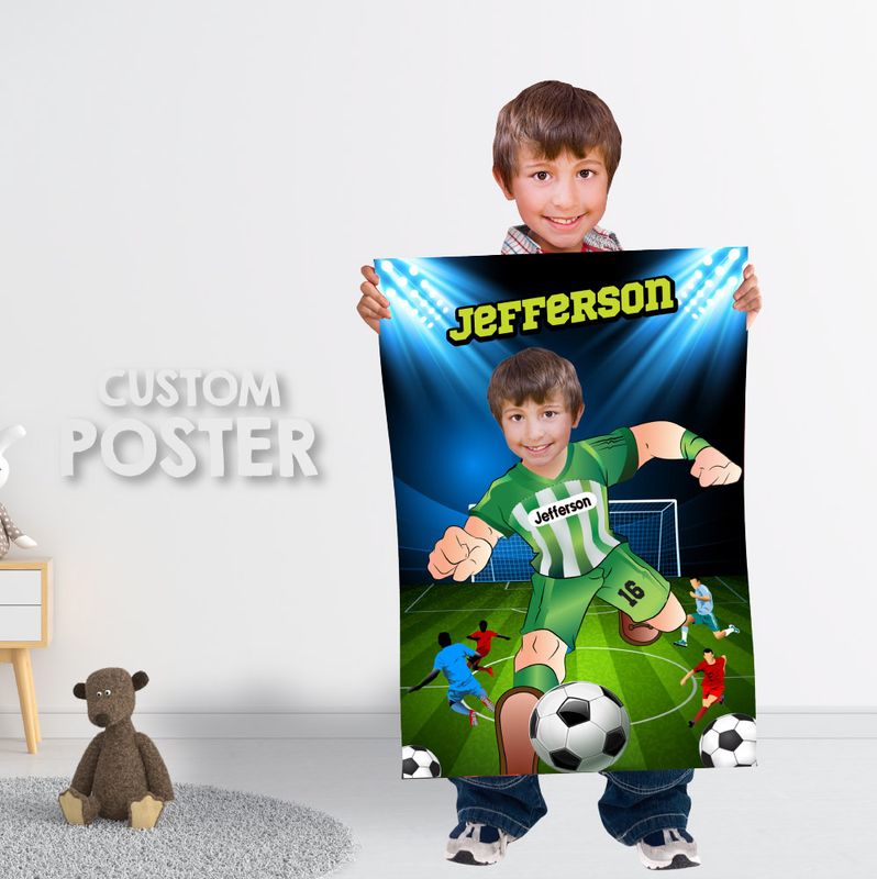 Printable Futbol gifts with kid as his favorite player, Personalized Atlético Nacional gift, Colombia Futbol regalos personalizados. 2279PG