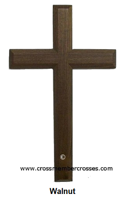 Edge Beveled Traditional Wooden Cross - Walnut - 20"