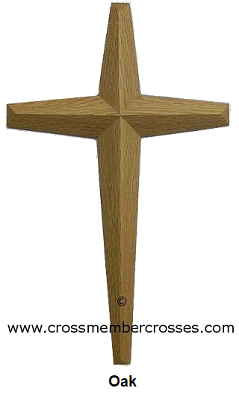 Single Layer Tapered Beveled Wooden Crosses - Oak - 36"