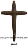 Single Layer Tapered Beveled Wooden Crosses - Walnut - 36&quot;