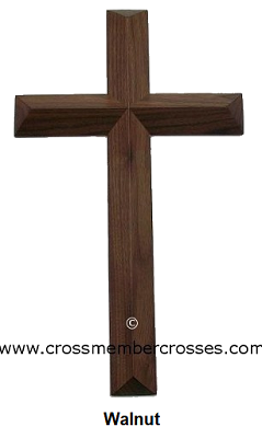 Single Layer Beveled Wooden Crosses - Walnut - 24"