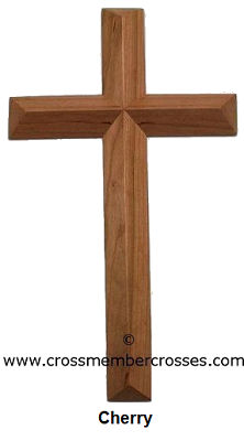 Single Layer Beveled Wooden Crosses - Cherry  - 8&quot;