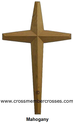 Single Layer Tapered Beveled Wooden Crosses - Mahogany - 96"