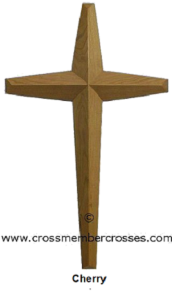 Single Layer Tapered Beveled Wooden Crosses - Cherry - 48"