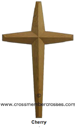 Single Layer Tapered Beveled Wooden Crosses - Cherry - 48&quot;