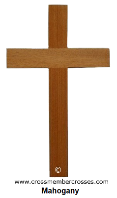 Traditional Wooden Beam Cross - Mahogany - 48&quot;