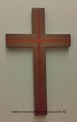 Traditional Inlay Wooden Crosses - Walnut - Bloodwood Inlay