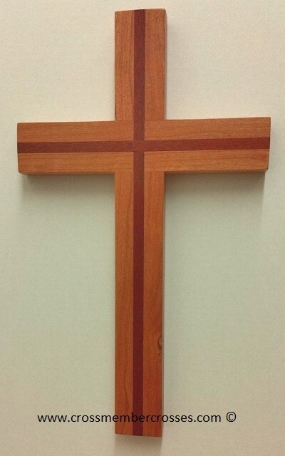 Traditional Inlay Wooden Crosses - Cherry - Bloodwood Inlay
