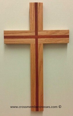 Traditional Inlay Wooden Crosses - Oak - Bloodwood Inlay