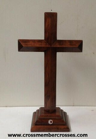 Single Layer Beveled Wood Table Crosses Two Sided