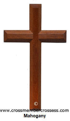 Edge Beveled Traditional Wood Crosses - Mahogany
