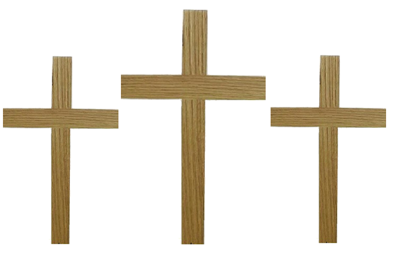 Traditional Wooden Beam Cross Mount Calvary View Oak