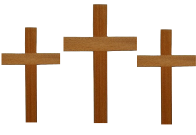 Traditional Wooden Beam Cross - Three Cross Set - Mahogany