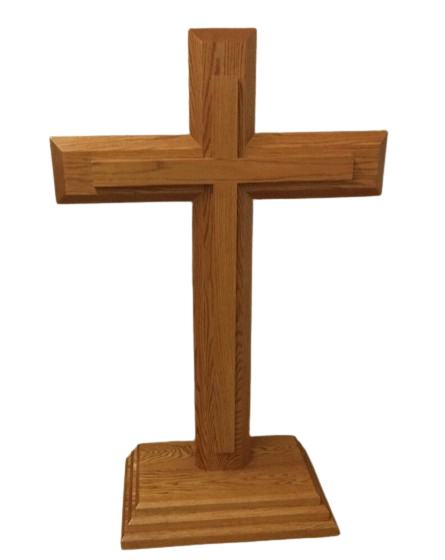 Traditional Edge Beveled Wooden Cross Pulpits