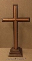 Two Layer Beveled Wooden Table Crosses Two Sided - 8"