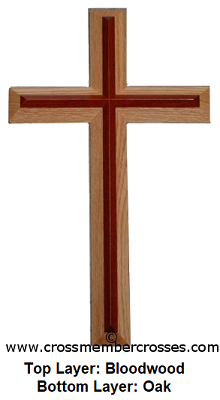 Two Layer Beveled Wood Crosses - 8 inches