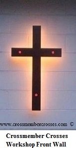 Exterior Mahogany Cross - 3 Stained Glass Inserts - Unfinished - 84&quot;