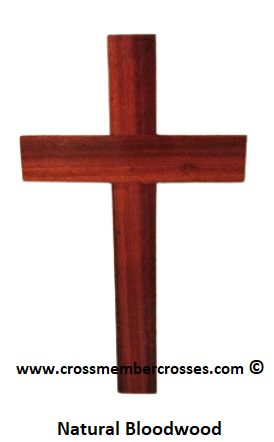 Traditional Wooden  Cross - Natural Bloodwood - 10&quot;