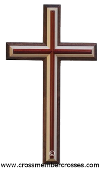 Three Layer Stepped Up Beveled Wooden Crosses