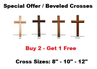 Special Offer / Beveled Crosses / Buy 2 - Get 1 Free