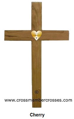 Tradtional Wood Cross - Custom Engraved Heart / 12" to 24"