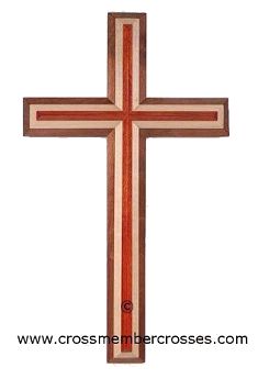 Three Layer Beveled Wooden Crosses / 8" to 96"