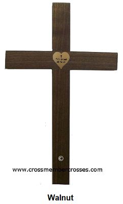 Tradtional Wood Cross - Custom Engraved Heart / 12" to 24"
