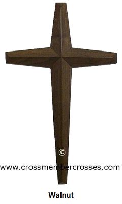 Single Layer Tapered Beveled Wooden Crosses - Walnut - 48"