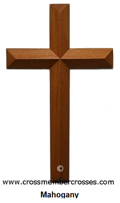 Single Layer Beveled Wooden Crosses - Mahogany  - 10"