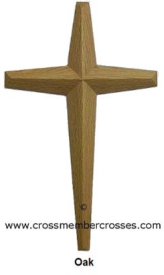 Single Layer Tapered Beveled Wooden Crosses - Oak - 48"