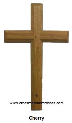 Edge Beveled Traditional Wooden Cross - Cherry - 84"