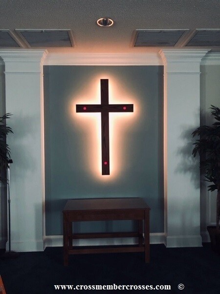 Traditional Cross - 3 Stained Glass Inserts - 72"