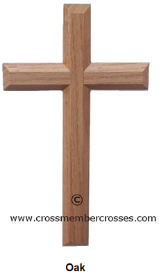 Edge Beveled Traditional Wooden Cross / Oak / 8"-10"-12"