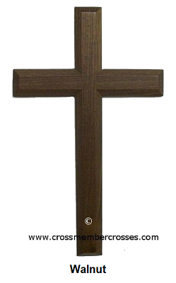 Edge Beveled Traditional Wooden Cross / Walnut / 8"-10"-12"
