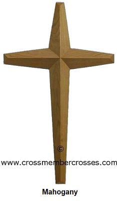 Single Layer Tapered Beveled Wooden Crosses - Mahogany - 96"