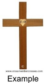 Tradtional Cross With Custom Engraved Heart Plate - 12" or 24"