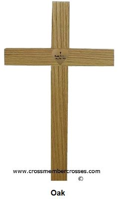 Tradtional Wood Cross - Custom Engraved Brass Heart