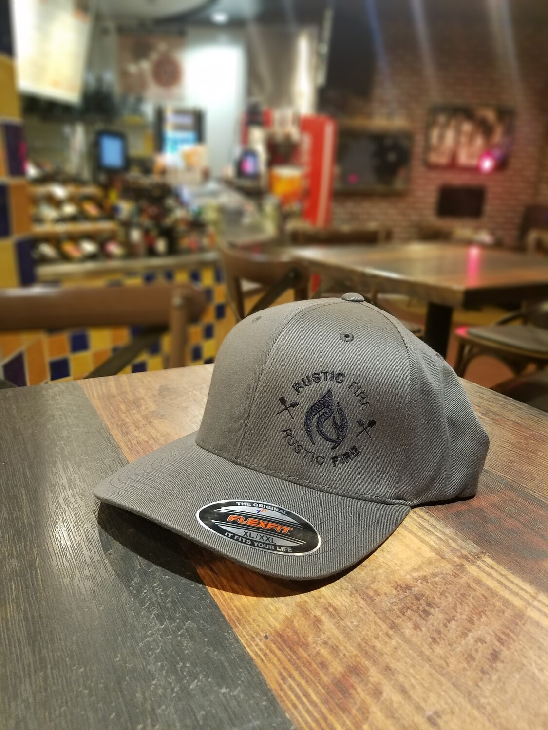 Grey Flexfit Black Logo