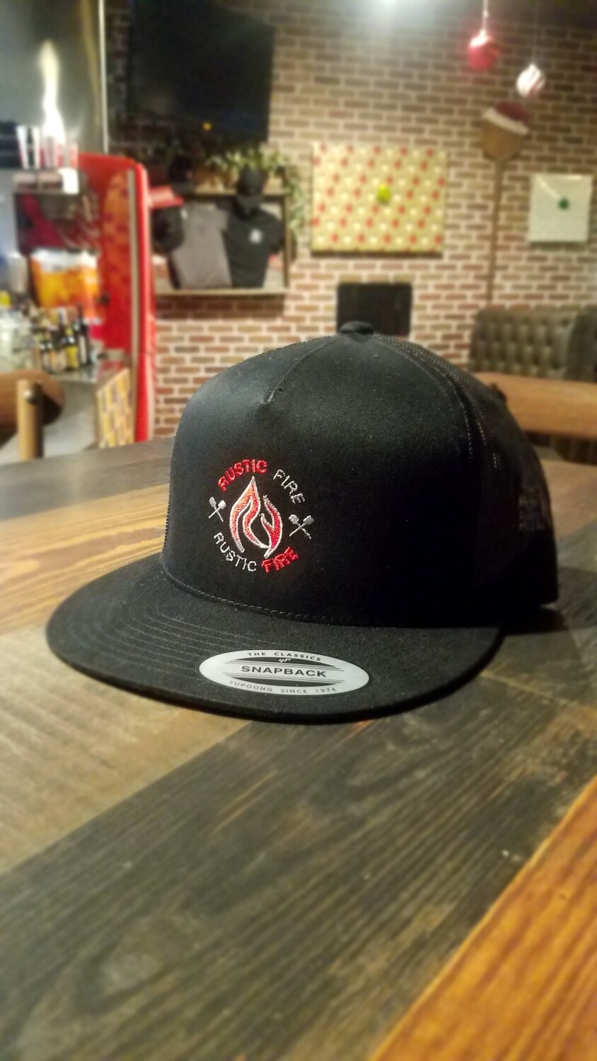 Black Snapback Red/Silver Logo