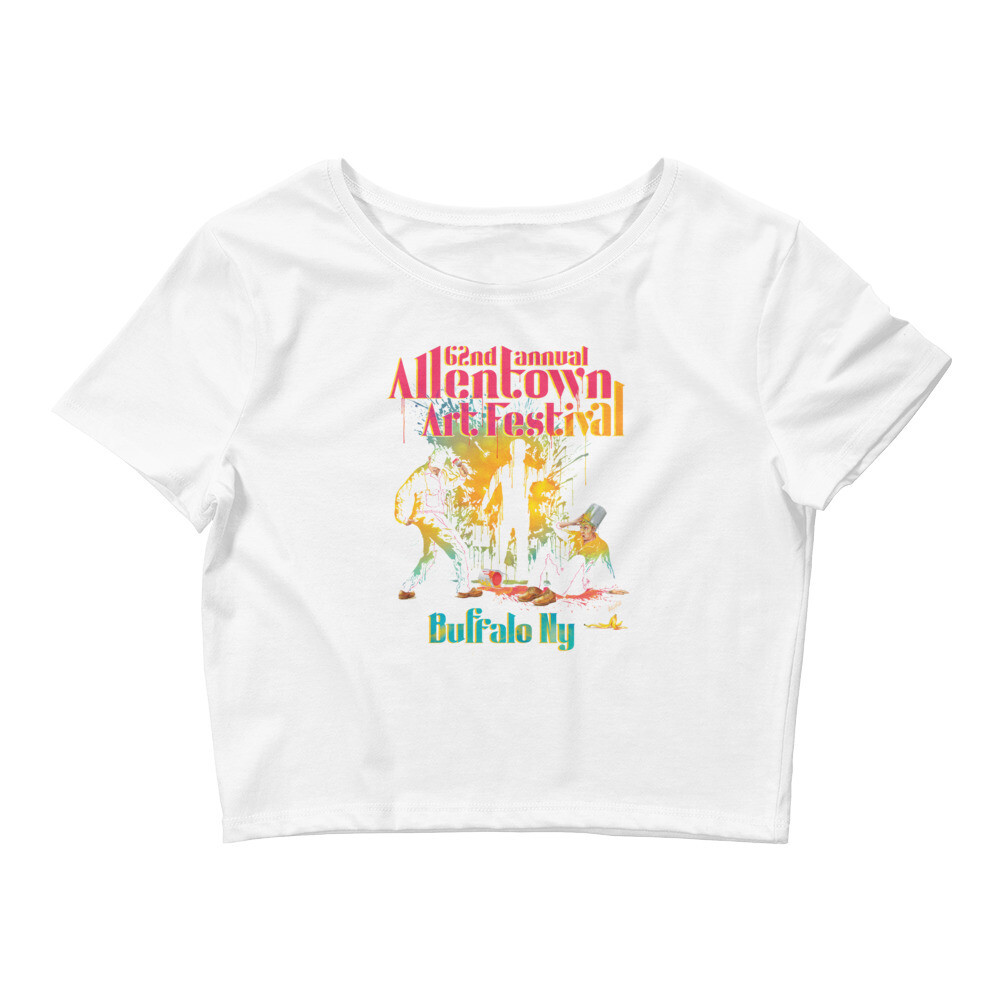 Women’s Crop Tee - 62nd Allentown Art Festival, Color: White, Size: XS/SM
