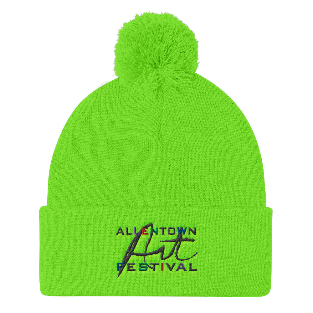 Allentown Art Festival Logo Embroidered - Pom Pom Knit Cap