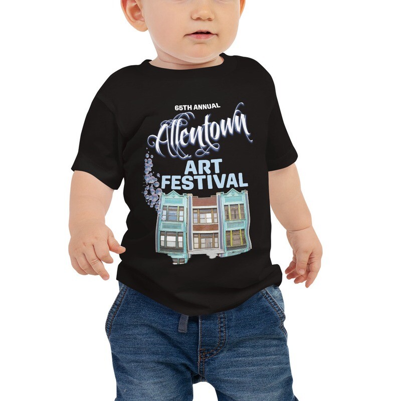 2022 - 65th Allentown Art Festival Baby Jersey Short Sleeve Tee, Color: Black, Size: 6-12m